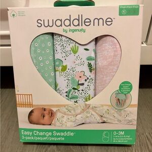 SwaddleMe Easy Change Swaddle Set - Green, White, Pink